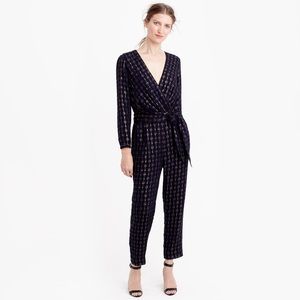 NWOT J.Crew Collection gold-flecked navy jumpsuit